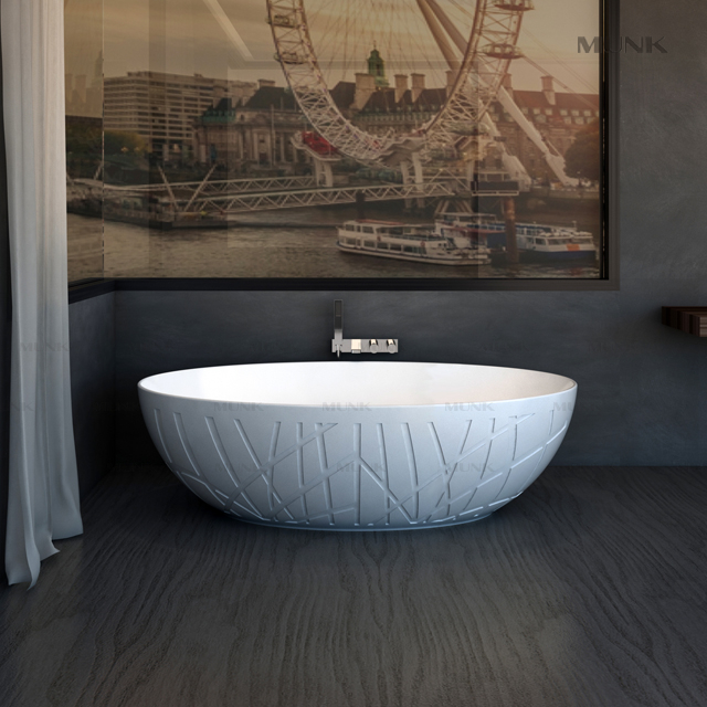 67 بوصة الأكثر شعبية سطح صلب حوض الاستحمام قائما بذاته التصميم الإيطالي